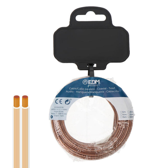 Carrete Cable Paralelo 2x0,75mm² Transparente 25m.