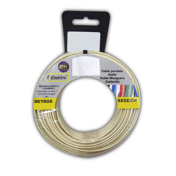 Carrete Cable Paralelo Telefono Blanco 2 Vias 25m