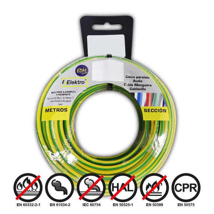 Carrete Cablecillo Flexible 2,5mm Bicolor Libre De Halógenos 25m
