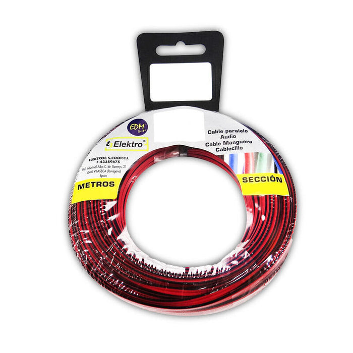 Carrete Paralelo 2x1,5mm Rojo/Negro 5m (Audio)