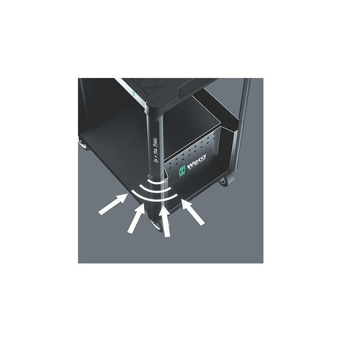 Carro De Taller Wera Tool Rebel 9700 1, Con Equipamiento, Carro De Herramientas Negro, Incluye 78 Herramientas 5150130001