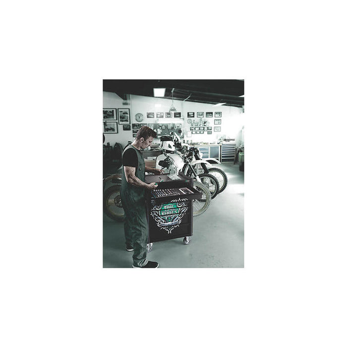 Carro De Taller Wera Tool Rebel 9700 1, Con Equipamiento, Carro De Herramientas Negro, Incluye 78 Herramientas 5150130001