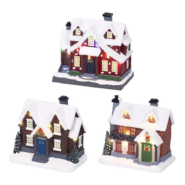Casita De Navidad Led Con Luz Fija, Modelos Variados