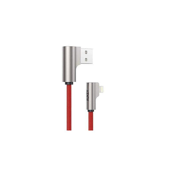 Cb-Al01 Oem Kabel 90° Lightning - Usb-A 2m Mfi Apple Katowy Wtyki 90 Stopni Nylonowy Oplot Czerwony