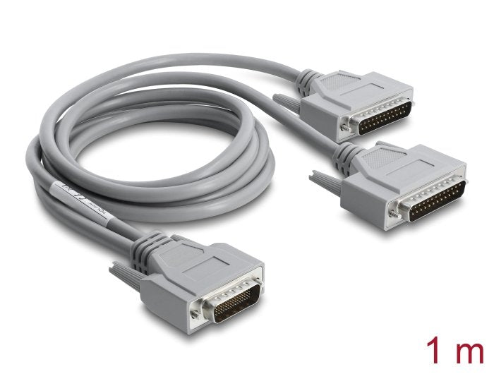 Delock Adapter Y Cable Serie Rs-232 Lfh D-Sub Hd 60 Pin Conector Macho A 2 X D-Sub 25 Conector Macho 1 M Gris