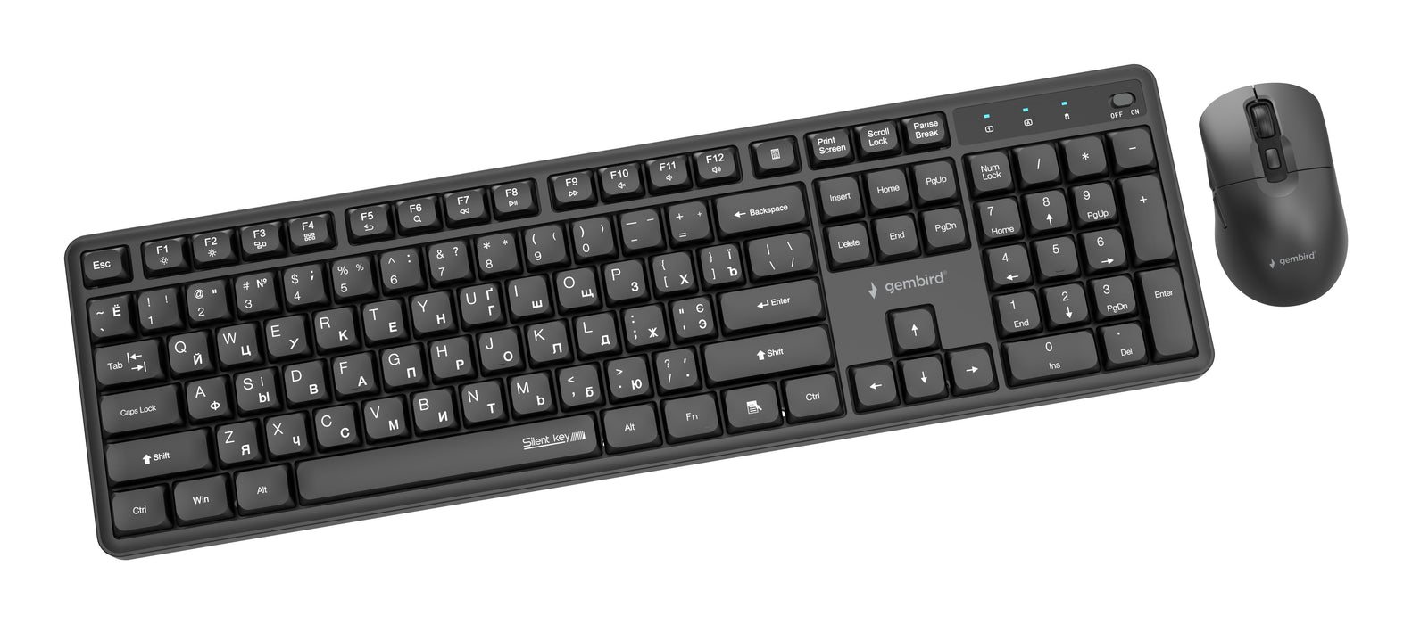 Keyboard +Mouse Wrl Cyrillic/Black Kbs-Wms-01-Cyrl Gembird