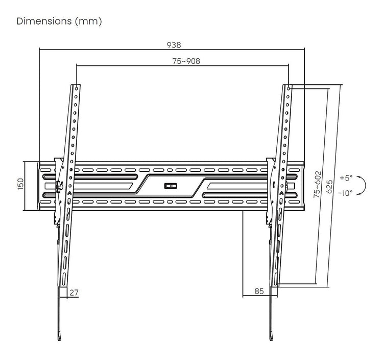 EAN 8435739902301 - AISENS WT100T-319 soporte para TV 2,54 m (100") imagen 7