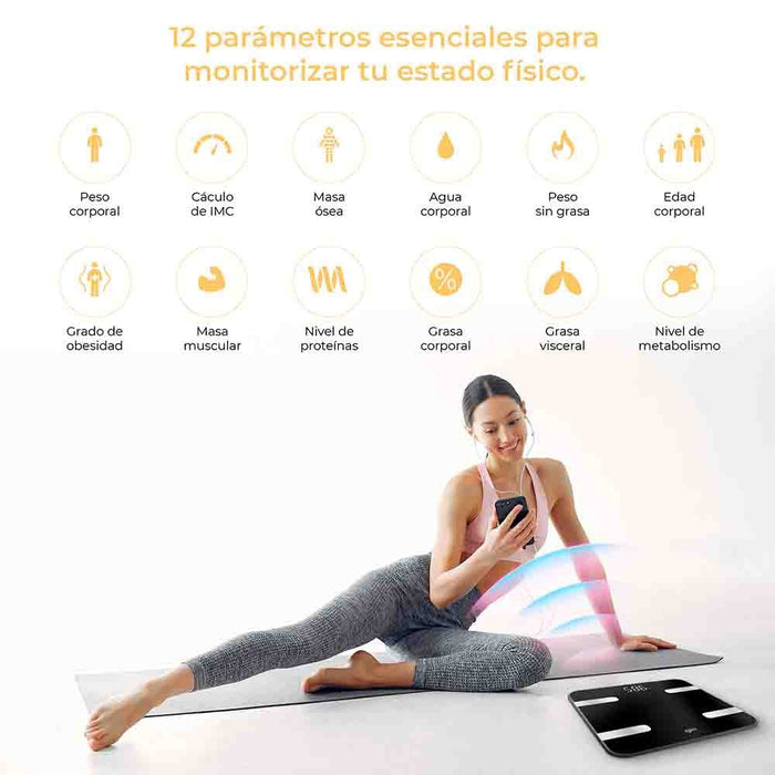 Báscula Bluetooth Grunkel Negra Fitblue300black