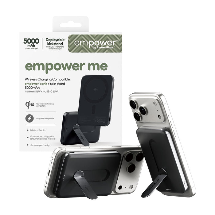 EAN 5715685028397 - PanzerGlass empower™ by ® empower™ Bank w. Spin Stand | 5000mAh | Space Black Negro imagen 6
