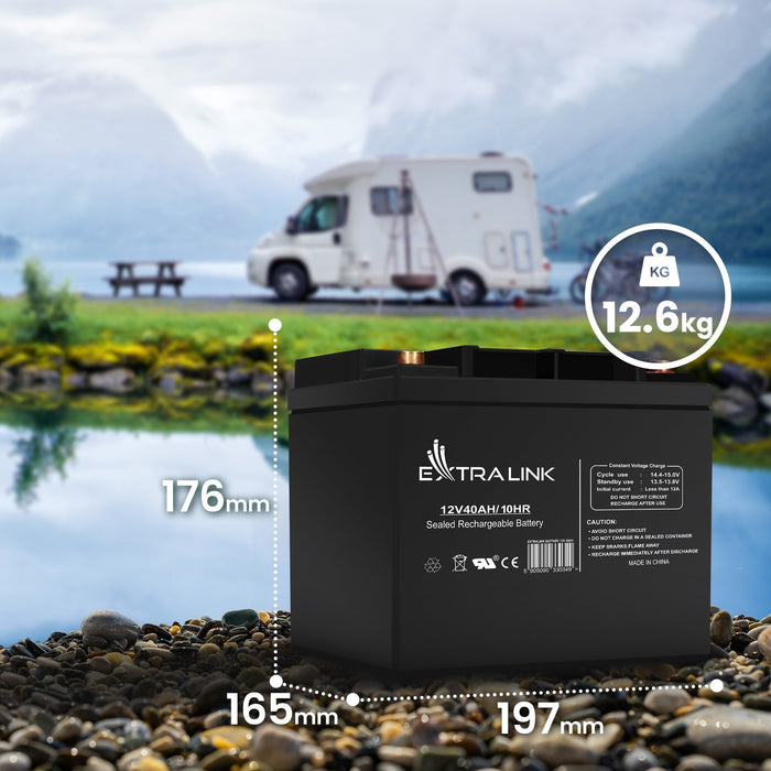 Extralink Akumulator Battery Accumulator 12v 40ah - Batterie - 40.000 Mah Sealed Lead Acid (Vrla) 13.5 V 12 Ah