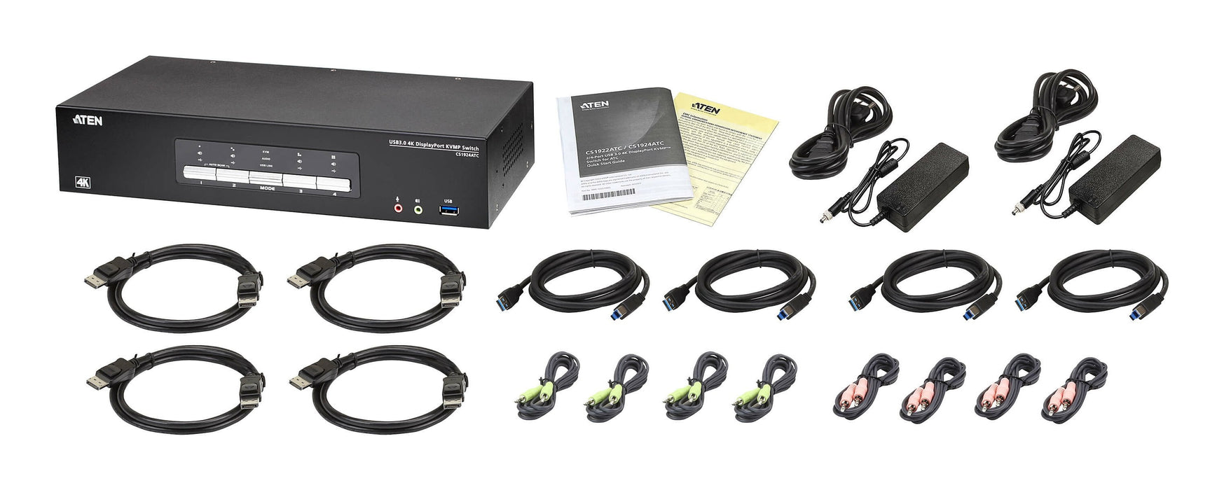 Aten Cs1924atc 4-Port Usb 3.0 4k Displayport Kvm Switch Fr Atc