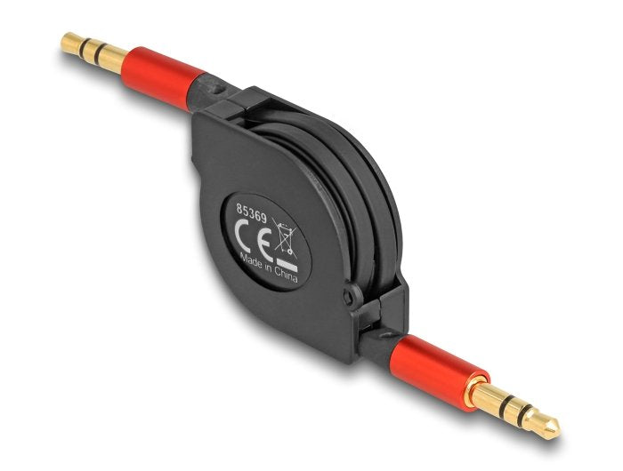 Delock 85369 Cable Retráctil De Audio Con Conector Estéreo De 3,5 Mm Y 3 Pines Macho A Macho De 90 Cm