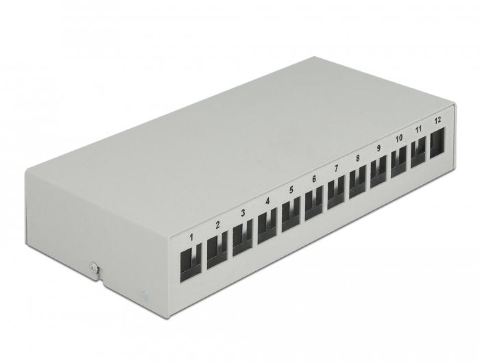 Delock Keystone Patchpanel 12 Port Grau