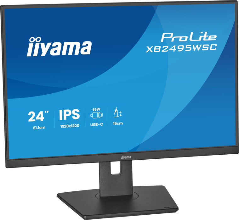 Monitor Iiyama Prolite Xb2495wsc-B1  24" Negro (Mate), Wuxga, Ips, Hdmi, Usb-C, Usb-Hub, 100hz Panel) Xb2495wsc-B1