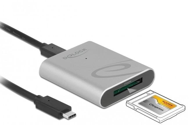 Delock Usb Type-C Card Reader Im Aluminium Gehäuse Für Cfexpress Speicherkarten