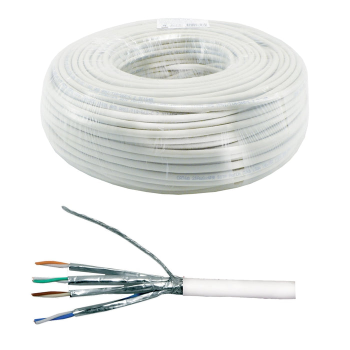 Mcl Cat6a Twisted Pair S/Ftp Lszh Patch Cable 100m White