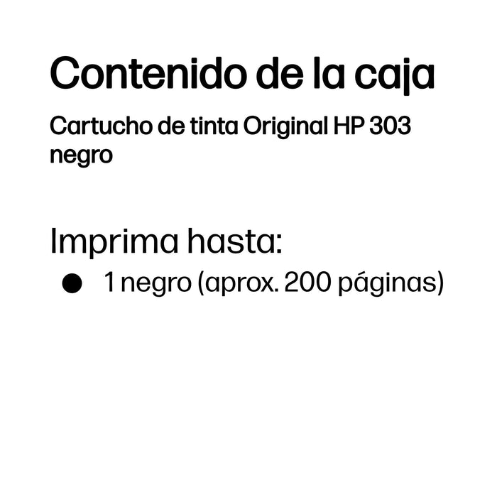 EAN 0199764694584 - HP 303 Black Original Ink Cartridge cartucho de tinta 1 pieza(s) Estándar imagen 3
