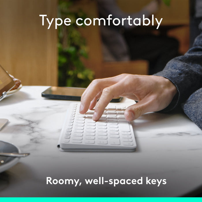 Teclado Español  Logitech 920-013011 Para Móvil Bluetooth Gris, Blanco