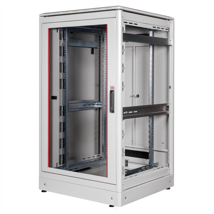 Roline 19-Zoll Netzwerkschrank Pro 26 He, 800x800 Bxt Glastr Grau