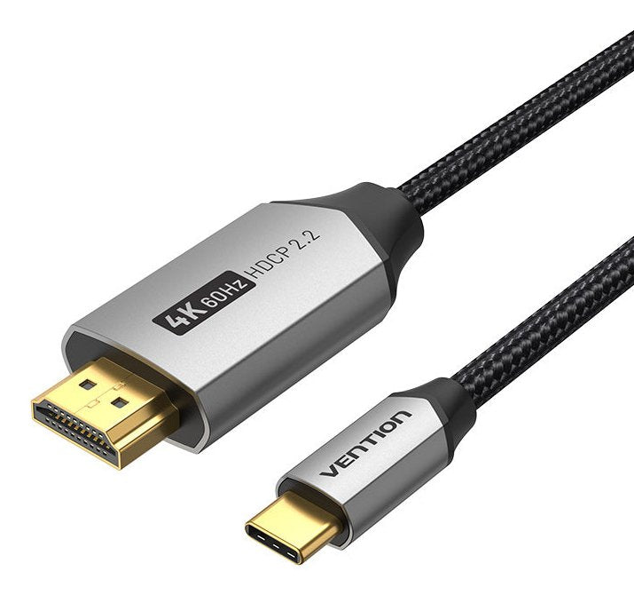 EAN 6922794765153 - Vention CRBBG adaptador de cable de vídeo 1,5 m USB Tipo C HDMI Negro, Gris imagen 1