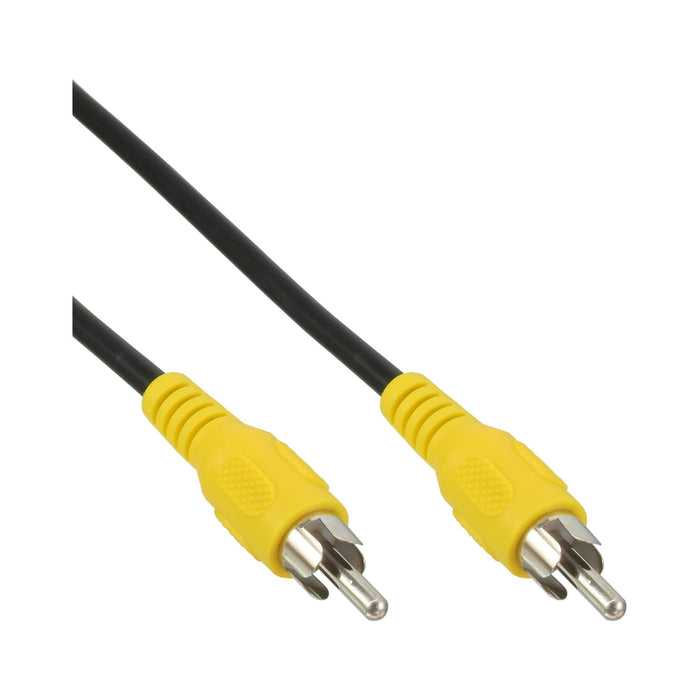 Cable De Video Inline 1x Rca Macho A Macho Conectores Amarillos 0.5m
