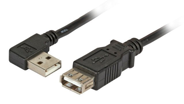 Usb2.0 Verlängerung A(Gewinkelt)-A,St-Bu,3.0m,Sw,Classic