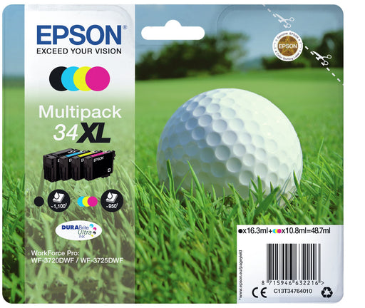 EAN 8715946632216 - Epson Golf ball C13T34764010 cartucho de tinta 1 pieza(s) Original Alto rendimiento (XL) Negro, Cian, Mag imagen 1