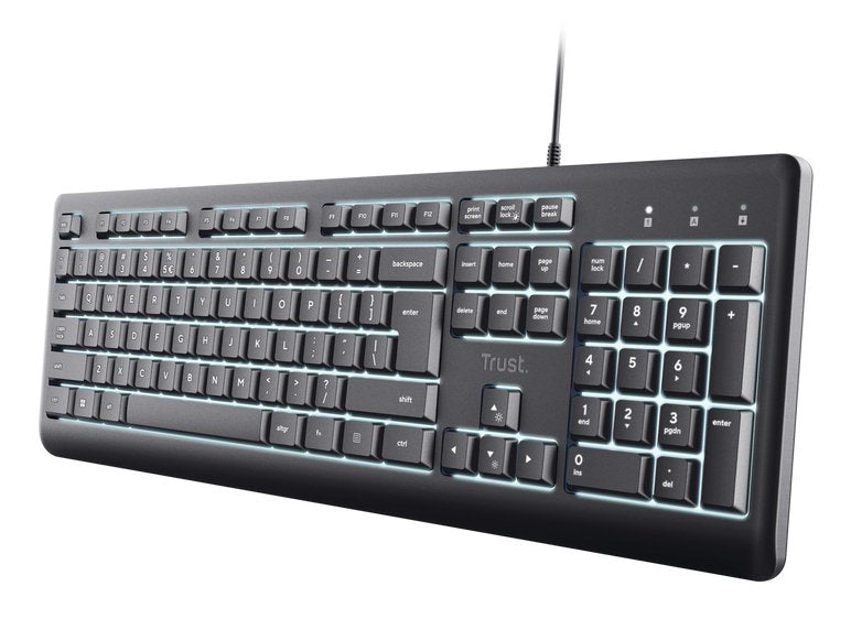 Trust Primo Beleuchtete Teclado Hogar / Oficina Usb Qwerty Inglés De Ee. Uu. Negro