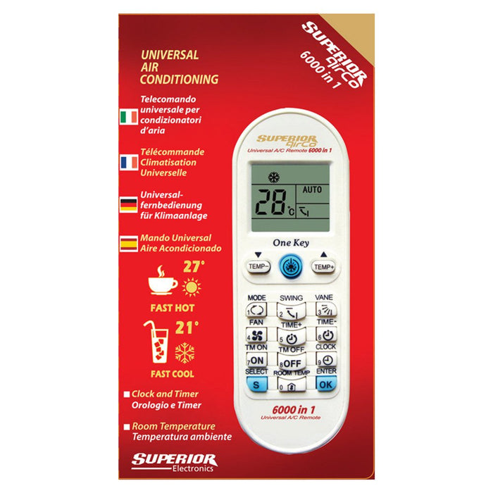 EAN 8054242080315 - Superior AirCo 6000 mando a distancia IR inalámbrico Aire Acondicionado Botones imagen 2