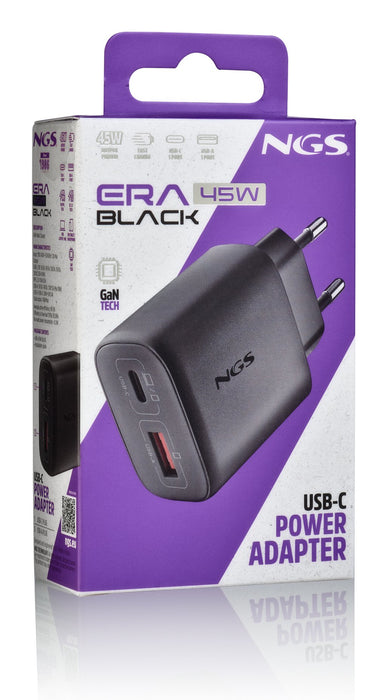 EAN 8435430626193 - NGS ERA 45W BLACK Universal Negro Corriente alterna Carga rápida Interior imagen 2