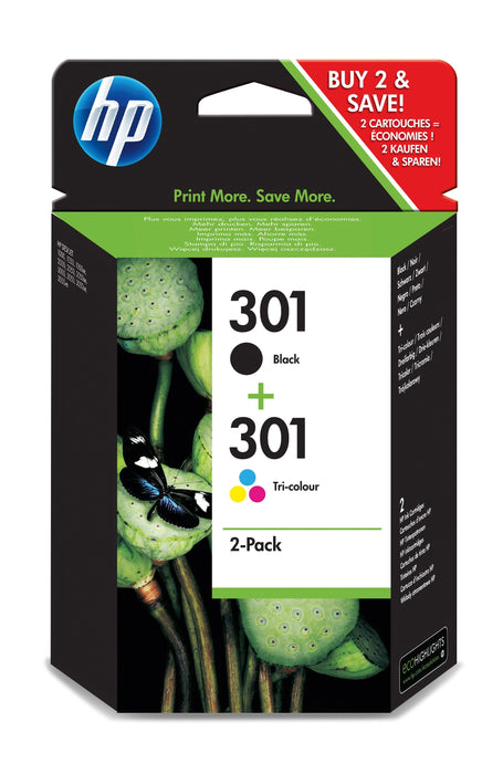 Tinta Original Hp 301 Multipack Negro Tricolor N9j72ae
