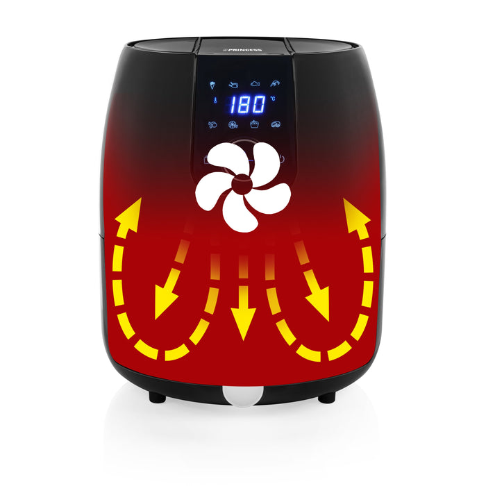 EAN 8713016076182 - Princess 182025 Sencillo 4,5 L Independiente 1500 W Freidora de aire caliente Negro imagen 10
