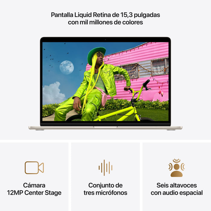 Apple Macbook Air 15,3' M5 10-Core Cpu 24gb 1tb Ssd 10-Core Gpu Blanco Estrella