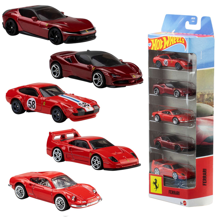 Blister 5 Vehiculos Ferrari Hot Wheels