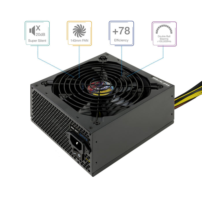EAN 8433281010307 - TooQ TQAPOLO-700SP unidad de fuente de alimentación 700 W 20+4 pin ATX ATX Negro imagen 2