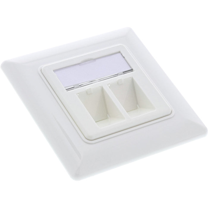 Caja Inline Cat.6a De Empotrar 2x Rj45 Blanco Ral9010