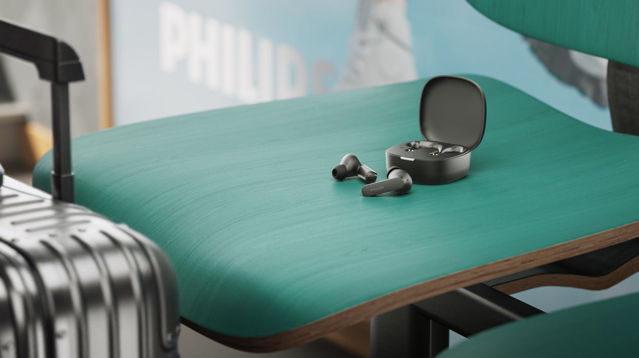 Auriculares Bluetooth Philips Tat2100bk Con Estuche De Carga Autonomía 8h Negros