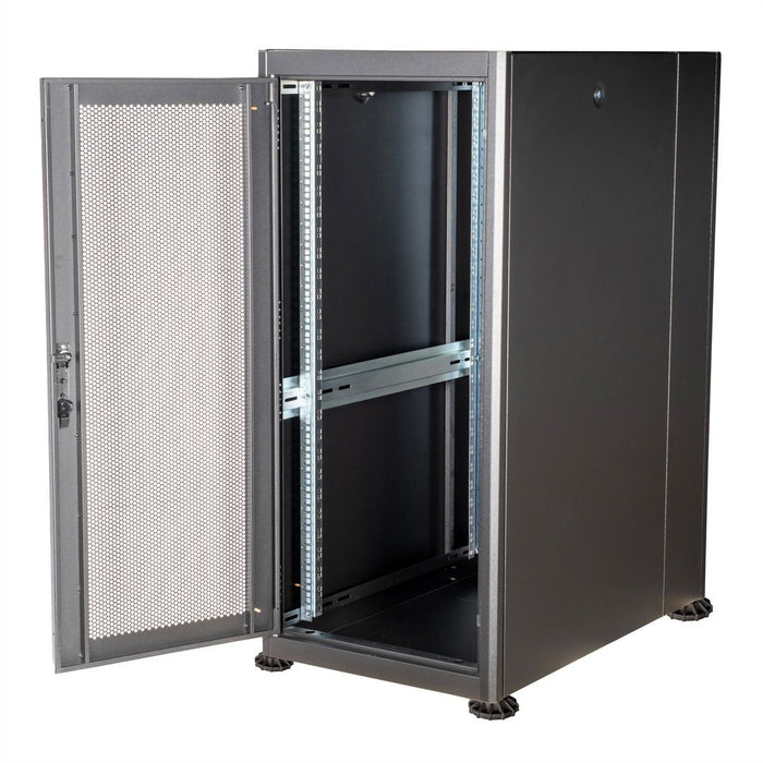Roline 19-Zoll Serverschrank Basic 26 He, 600x1000 Bxt Perforiert Schwarz