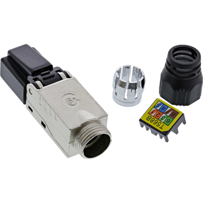 Enchufe Inline Rj45 Cat.6a 500mhz, Instalable En Campo, Blindado, Con Tapa Roscada