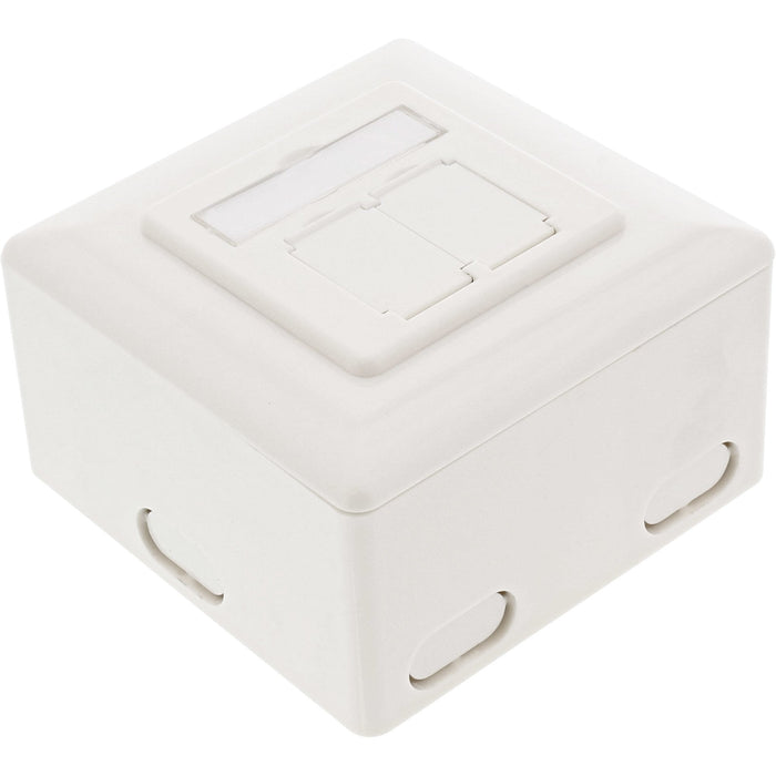 Inline Cat.6 Wall Outlet Box Montaje Superficie O Empotrar 2x Rj45 Blanco Horizontal