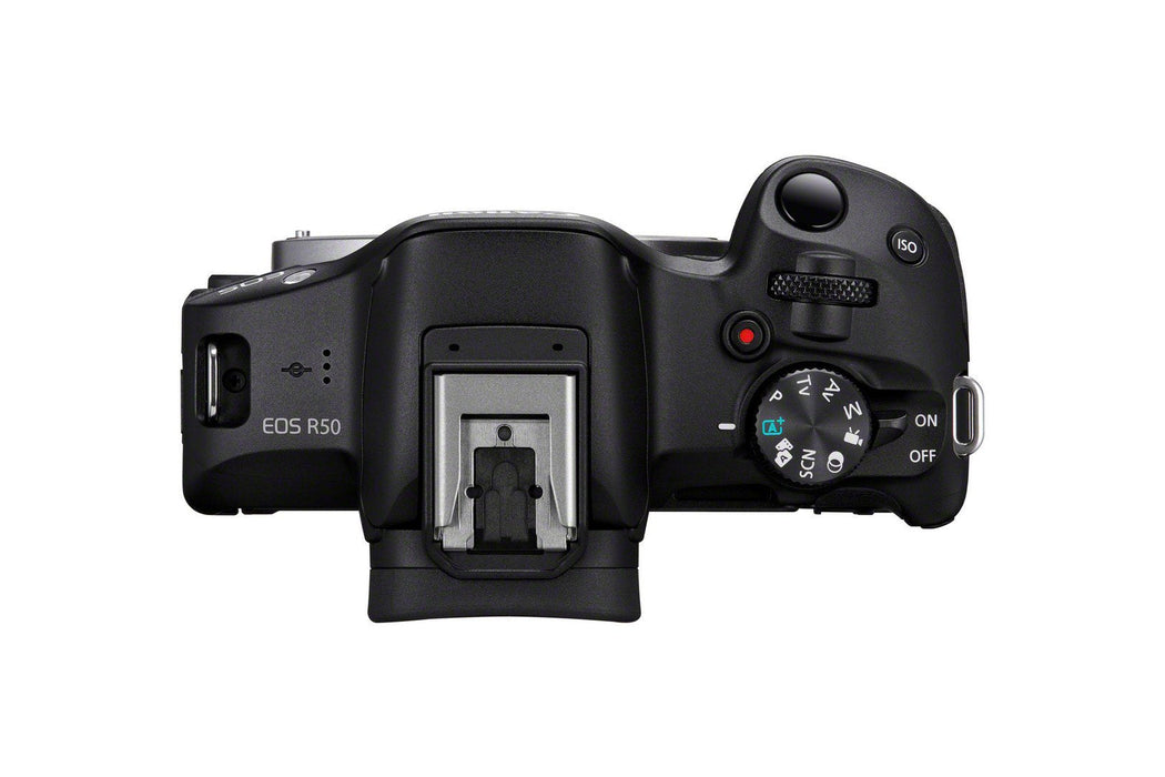 Canon Eos R50, Black + Rf-S 18-45 Is Stm + Rf-S 55-210mm F5-7.1 Is Stm Kit Milc 24,2 Mp Cmos 6000 X 4000 Pixeles Negro