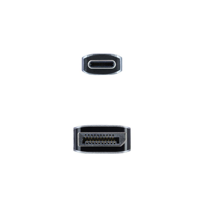 EAN 8433281009882 - Nanocable 10.15.5002 adaptador de cable de vídeo 1,8 m USB Tipo C DisplayPort Aluminio, Negro imagen 3
