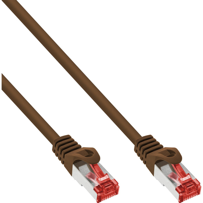 Cable De Red Inline S/Ftp Pimf Cat.6 250mhz Pvc Marrón Cobre 0.3m