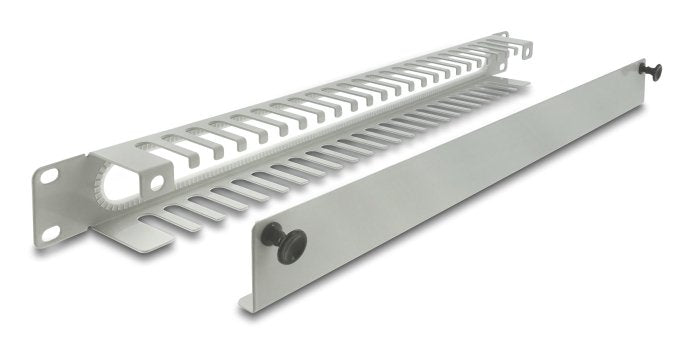 Delock 19? 1 He Cablemanagement Rangierpanel Mit Öffnung Und Kantenschutz Grau