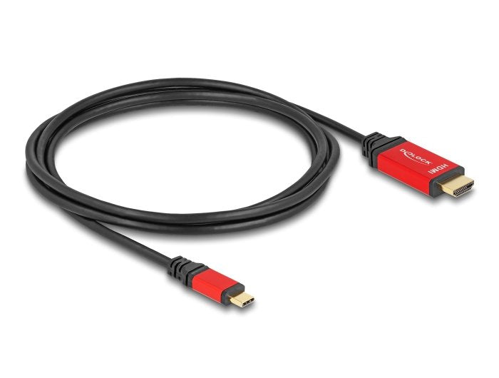 Delock 80096 Cable Usb Type-C A Hdmi (Modo Dp Alt) 8k 60 Hz Con Función Hdr 2 M Rojo