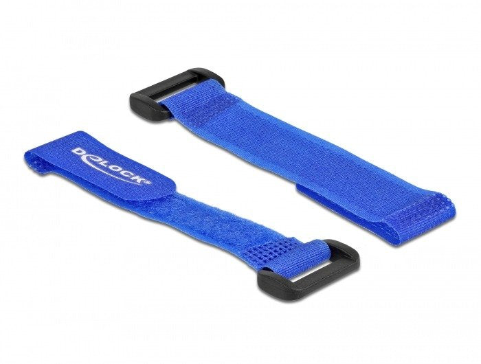 Delock Klett-Cablebinder Mit Schlaufe L 150 X B 20 Mm Blau 5 Stück