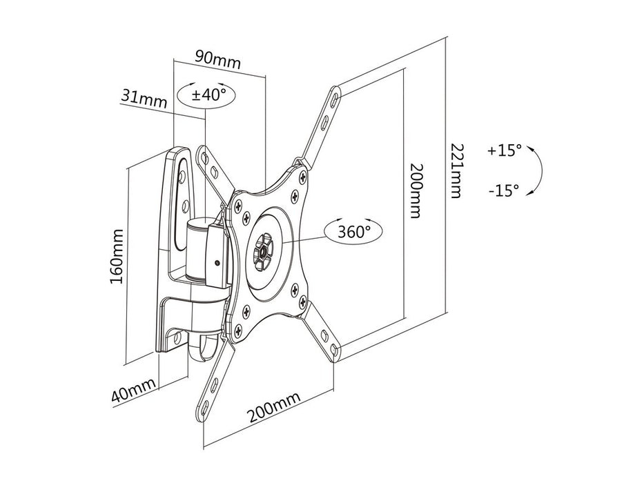 EAN 7350022733275 - Multibrackets 3275 soporte para TV 81,3 cm (32") Negro imagen 13