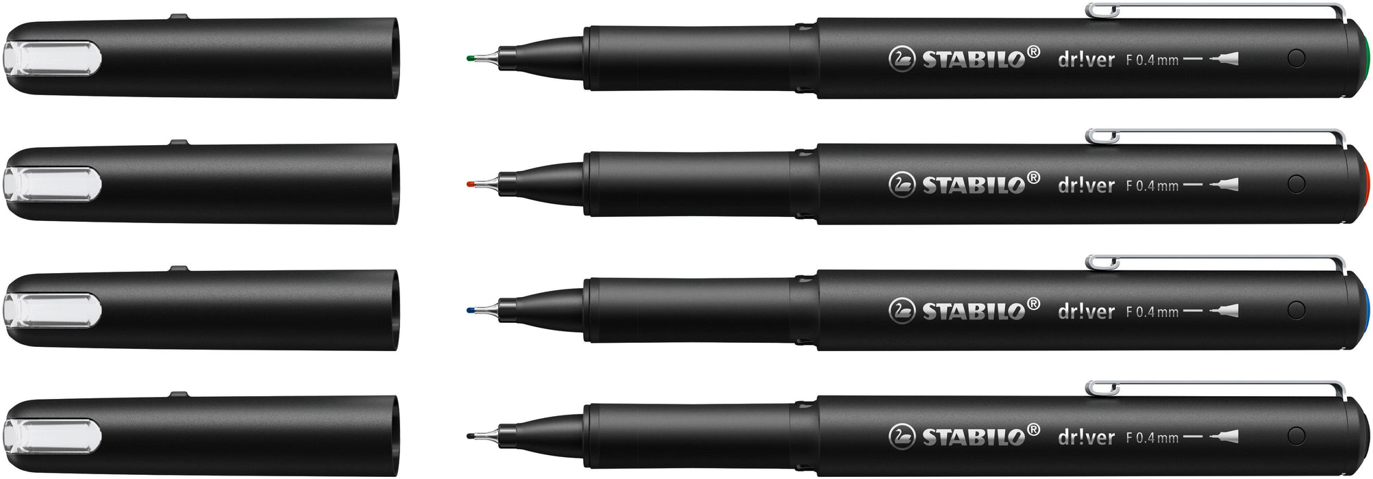 EAN 4006381614986 - STABILO dr!ver rotulador de punta fina Fino Negro, Azul, Verde, Rojo 4 pieza(s) imagen 2