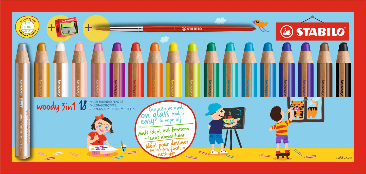 EAN 4006381484107 - STABILO Woody 3 in 1 Multicolor 18 pieza(s) imagen 1