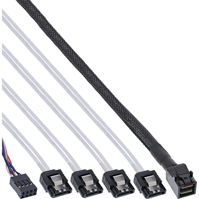 Cable Inline Mini Sas Hd Sff-8643 A 4x Sata + Banda Lateral 1m